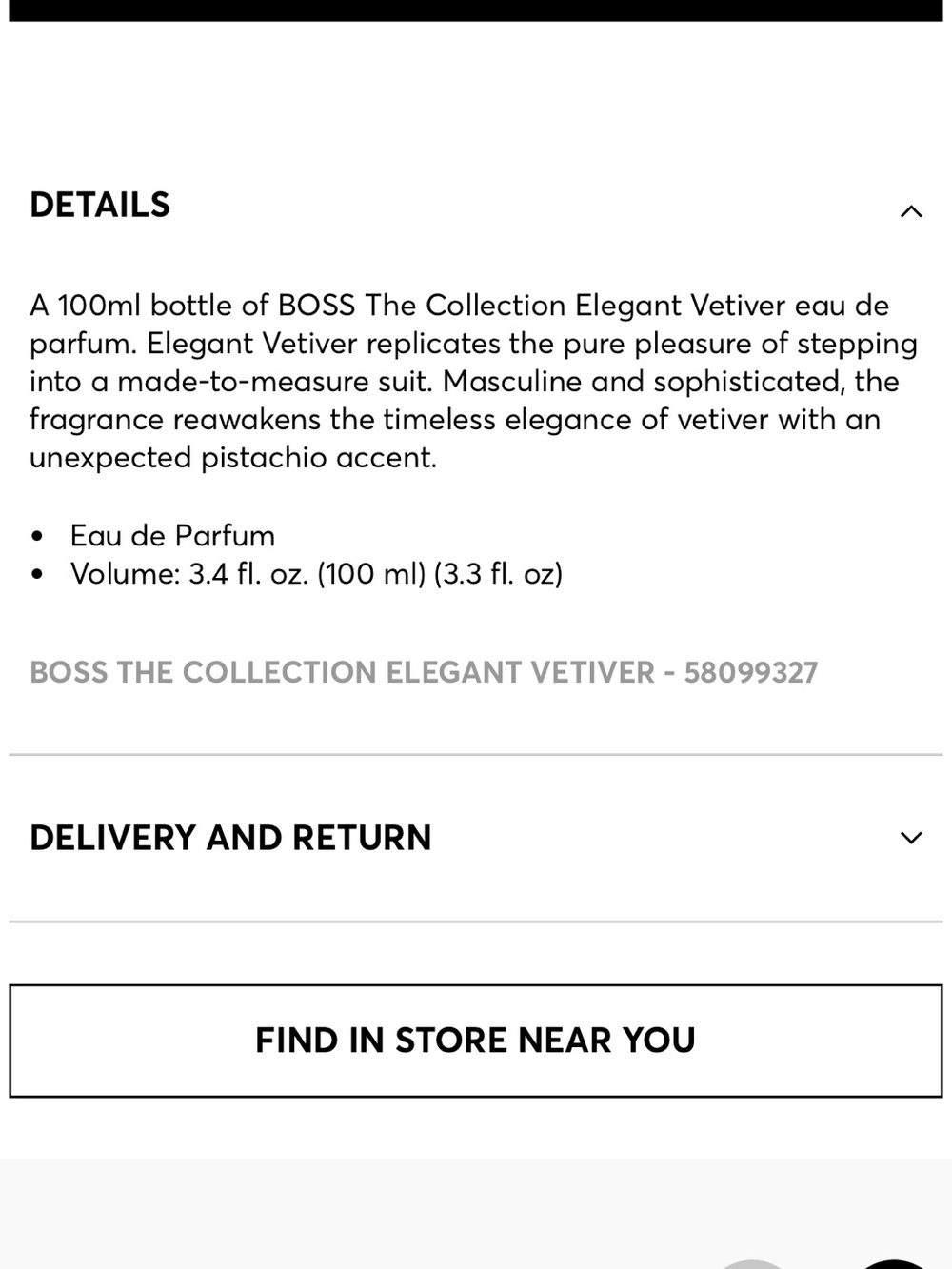 Boss The Collection Elegant Vetiver 100 ml 3.3 Fl Oz - Picture 3 of 4